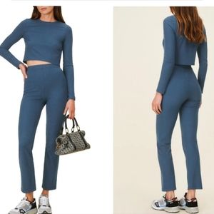 Reformation ribbed crop top and pant set
